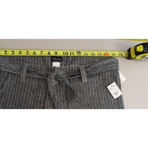 Spring Street Womens Linen Blend  Grey/white Striped‎ Dress Pants Size 11 - Picture 10 of 13
